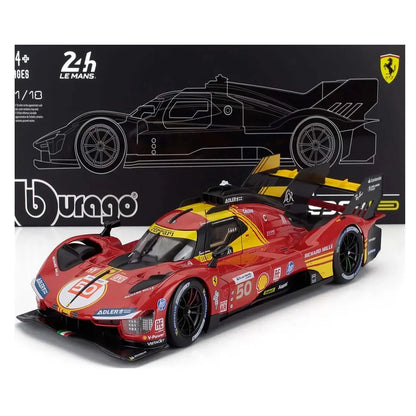Bburago Ferrari 499P Le Mans 2024 Winner No.50 AF Corse 1:18 Diecast Model Car – 3.0L Turbo V6 with Showcase