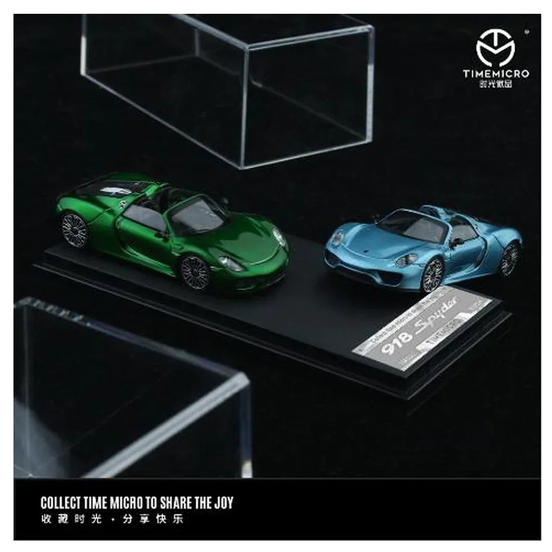 TimeMicro 1:64 Porsche 918 Spyder Solid Metal Green Diecast Model