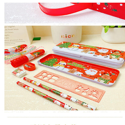 Christmas Stationery Gift Set for Kids | 10-Piece Merry Christmas Pencil & Accessories Set – Holiday Gifting Pack