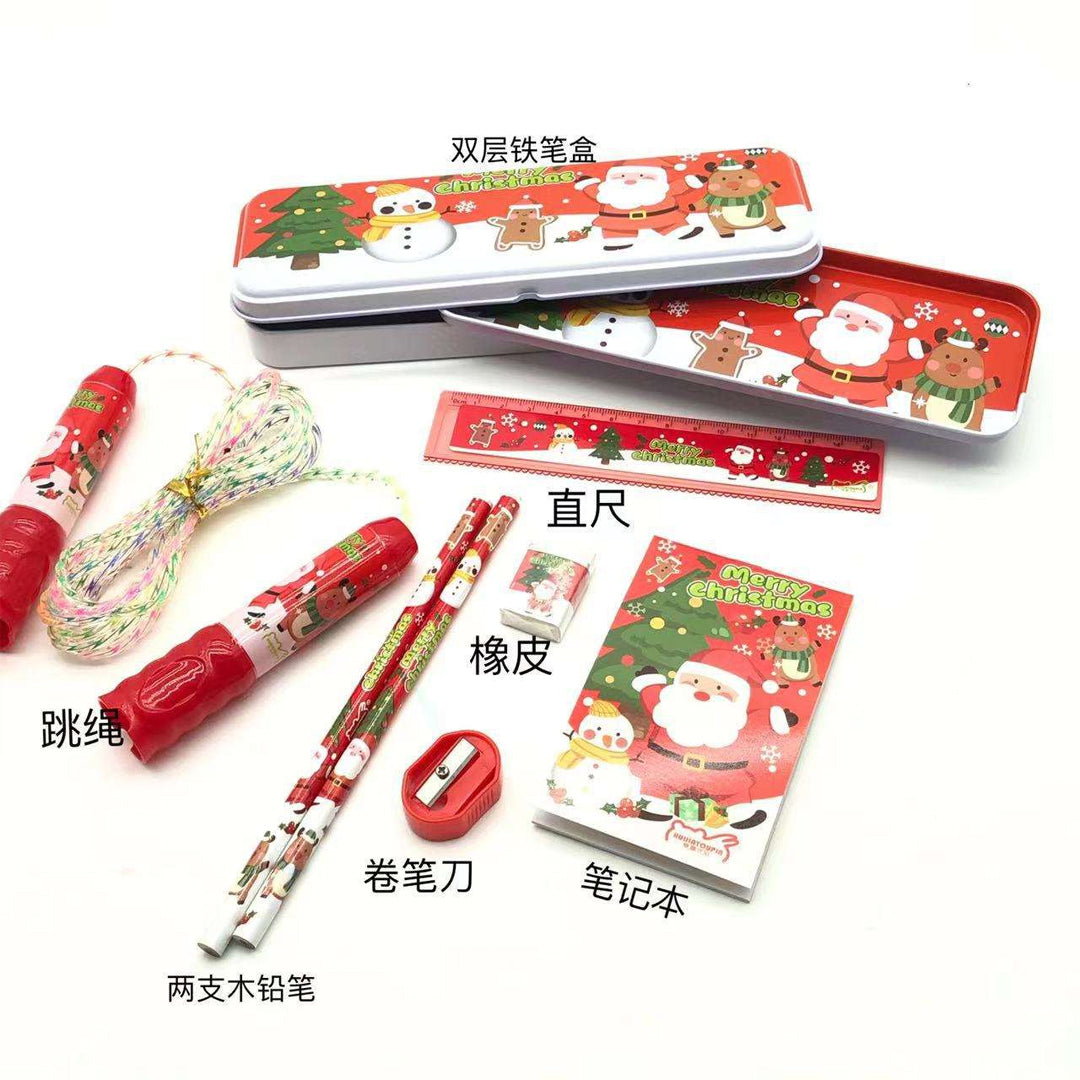 Christmas Stationery Gift Set for Kids | 10-Piece Merry Christmas Pencil & Accessories Set – Holiday Gifting Pack