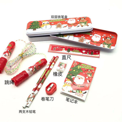 Christmas Stationery Gift Set for Kids | 10-Piece Merry Christmas Pencil & Accessories Set – Holiday Gifting Pack