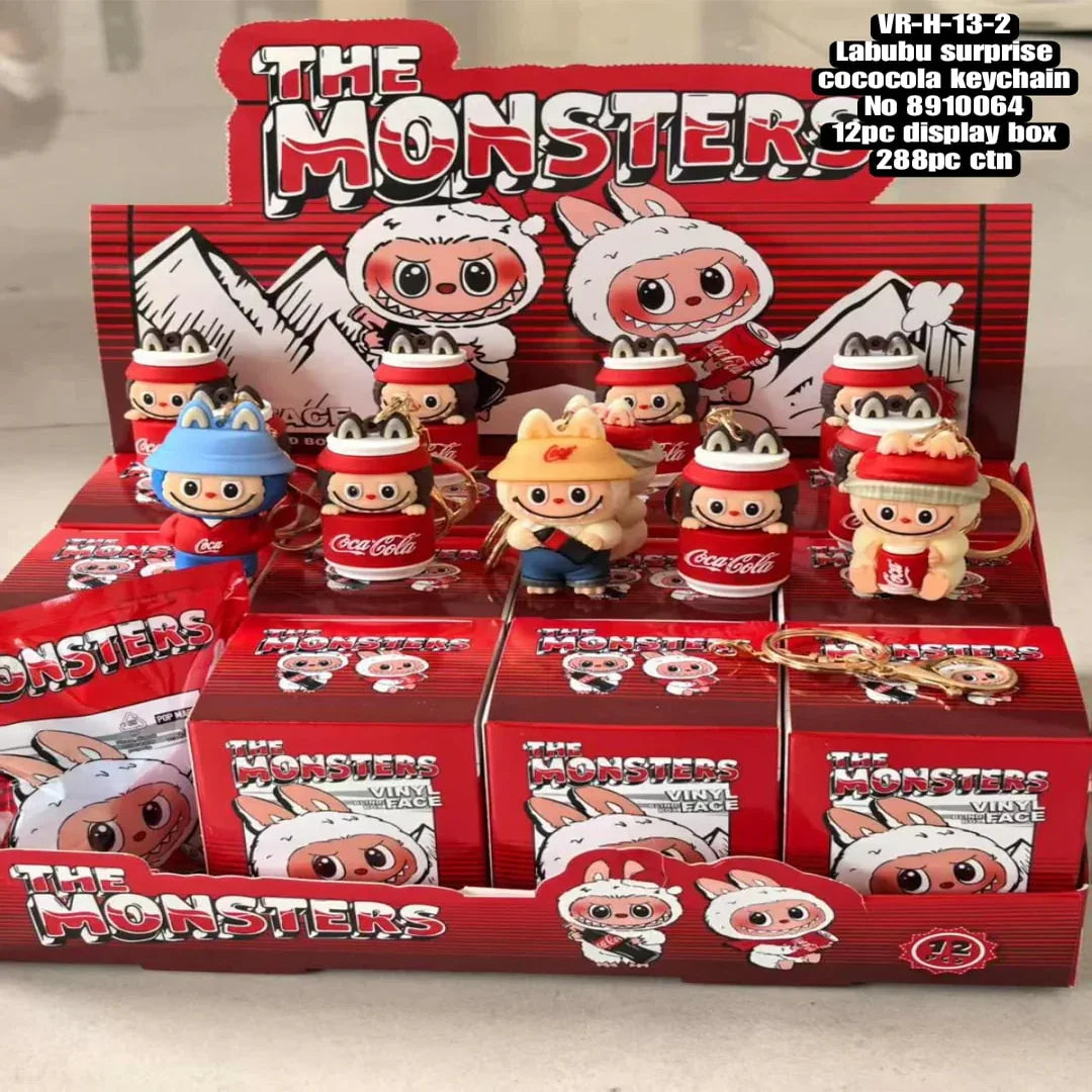 Labubu x Coca-Cola "The Monsters" Surprise Blind Box Keychain – Vinyl Face Mini Anime Figure 1 Random Piece) - Jaiman Toys