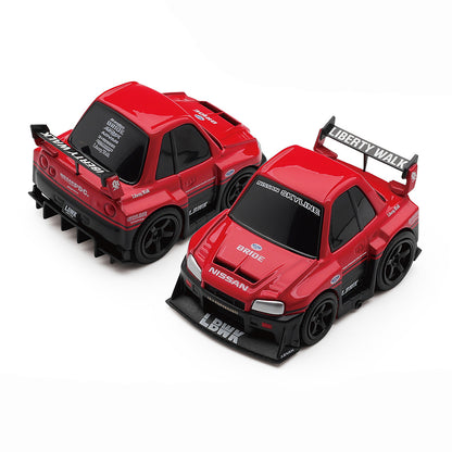 MINI GT 1:64 (Blister Pack) Qube Carz Nissan LB-ER34 Super Silhouette SKYLINE Red/Black – 010
