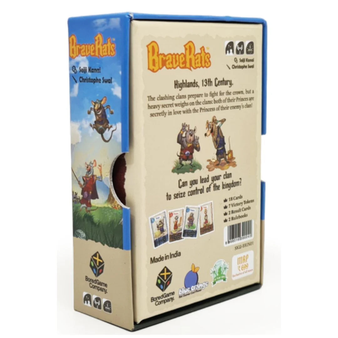 Brave Rats Card Game by Blue Orange Games – Strategic Bluffing & Deduction Game for 2 Players (Ages 8+)