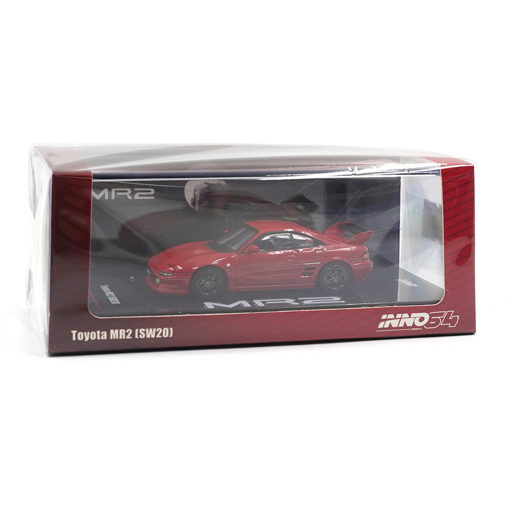 INNO64 1:64 Toyota MR2 SW20 Red Die-Cast Model Car with Functional Pop-Up Headlights & Display Case