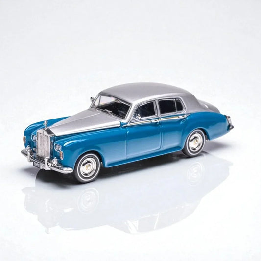 GFCC 1:64 Scale 1965 Rolls-Royce Silver Cloud III Blue and Silver Diecast Car Model - Jaiman Toys