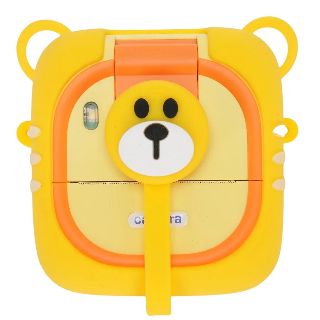 Instant Print Kids Camera – 48MP 1080P Video Toy with Rotating Lens & 6 Rolls - Yellow