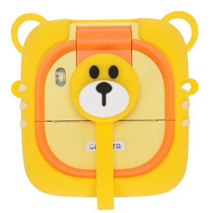 Instant Print Kids Camera – 48MP 1080P Video Toy with Rotating Lens & 6 Rolls - Yellow