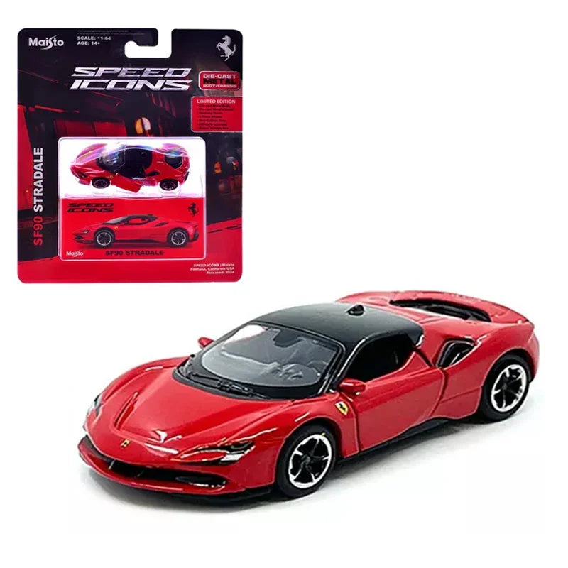 アート 1/64 SF90 ストラダーレ 赤 Maisto 1:64 Ferrari SF90 Stradale – Red with Black Top | Speed