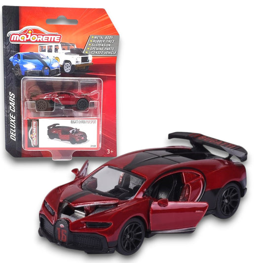Majorette 1:64 Bugatti Chiron Pur Sport Red – Deluxe Cars Die-Cast Collector Model