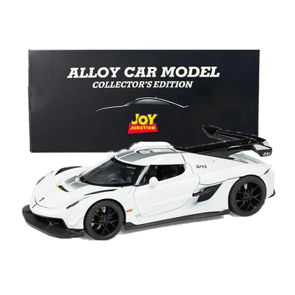 JOY JUNCTION 1:32 Diecast Supercar Toy Car with Opening Doors & Bonnet – Premium Metal Model in Orange, White & Black