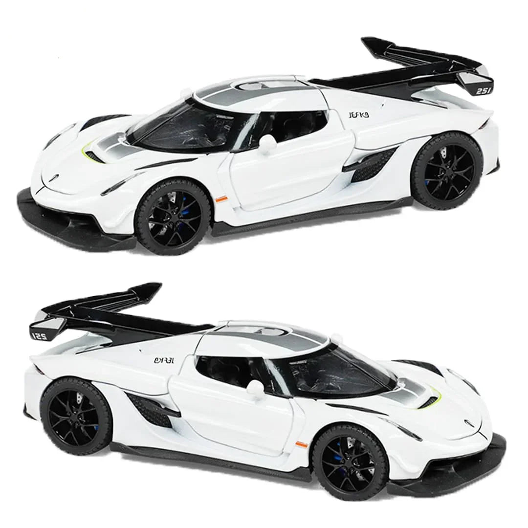 JOY JUNCTION 1:32 Diecast Supercar Toy Car with Opening Doors & Bonnet – Premium Metal Model in Orange, White & Black