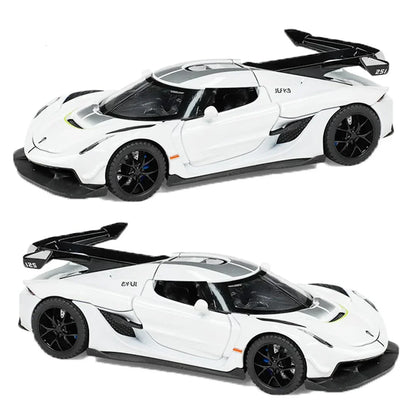 JOY JUNCTION 1:32 Diecast Supercar Toy Car with Opening Doors & Bonnet – Premium Metal Model in Orange, White & Black