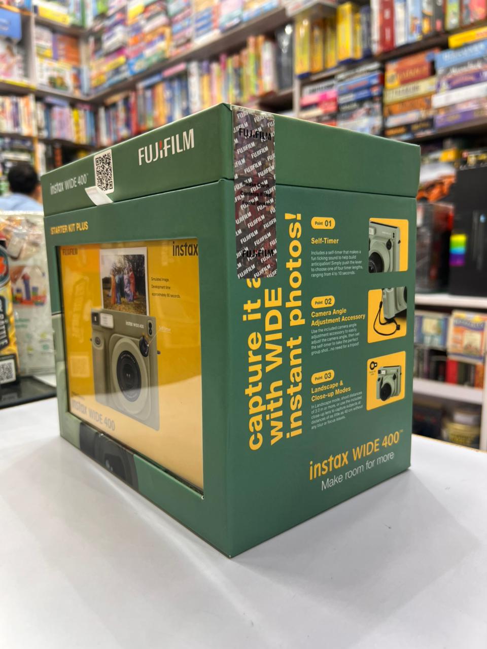 Fujifilm Instax Wide 400 Instant Camera Starter Kit Plus Green | Includes 20 Shots Film & Photo Album | Wide Format Instant Camera