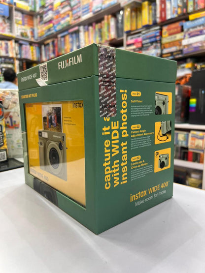 Fujifilm Instax Wide 400 Instant Camera Starter Kit Plus Green | Includes 20 Shots Film & Photo Album | Wide Format Instant Camera