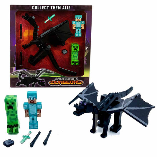 Minecraft Dungeons Ender Dragon Adventure Set with Hero, Creeper & Accessories