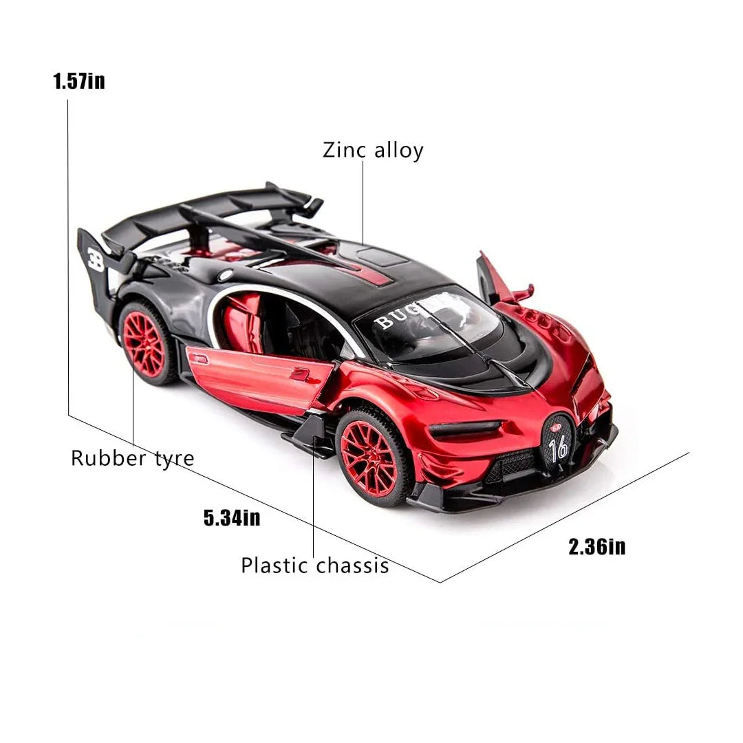 Bugatti Vision GT Supercar 1:32 Scale Zinc Alloy Die-Cast Pullback Car Model - Jaiman Toys