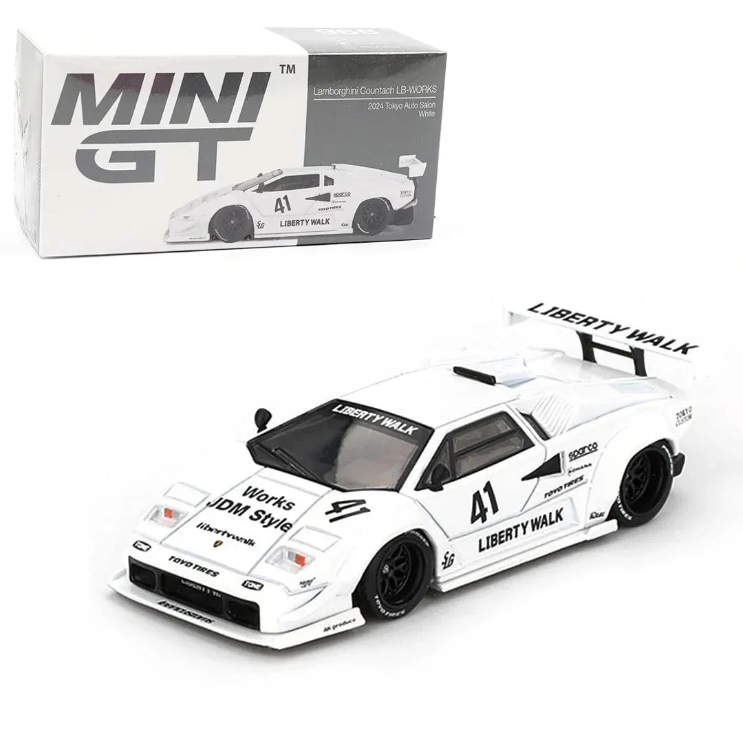 MINI GT Lamborghini Countach LB-Works – 2024 Tokyo Auto Salon Edition | White Diecast Model | 1:64 Scale - Jaiman Toys