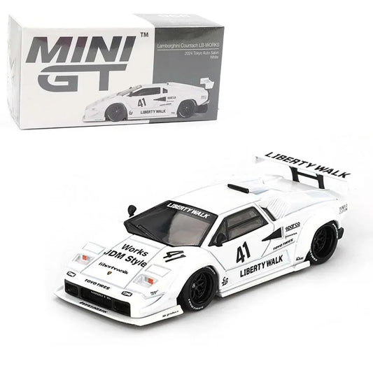 MINI GT Lamborghini Countach LB-Works – 2024 Tokyo Auto Salon Edition | White Diecast Model | 1:64 Scale - Jaiman Toys