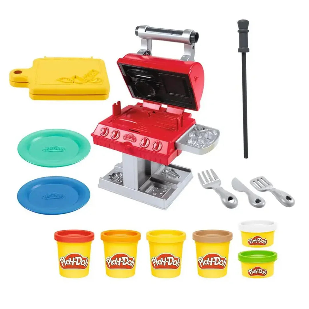 Play-Doh Kitchen Creations Grill 'n Stamp Playset for Kids 3 Years and Up with 6 Non-Toxic Colors - Jaiman Toys