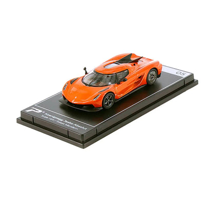 PosterCars 1:64 Koenigsegg Jesko Absolut 05 – Sweet Mandarin Acrylic Box | Hypercar League Collection Diecast Model - Jaiman Toys