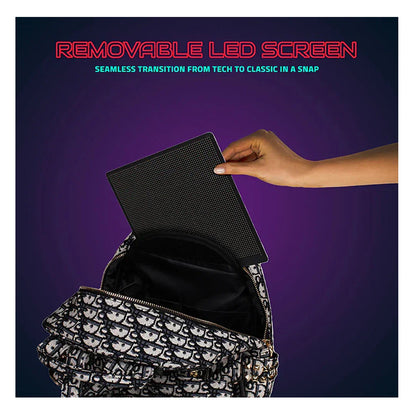 HOOKABA Dazz Roll Women’s LED Backpack – App-Controlled Pixel Display, Stylish Waterproof Bag (14L) - Gray - Jaiman Toys