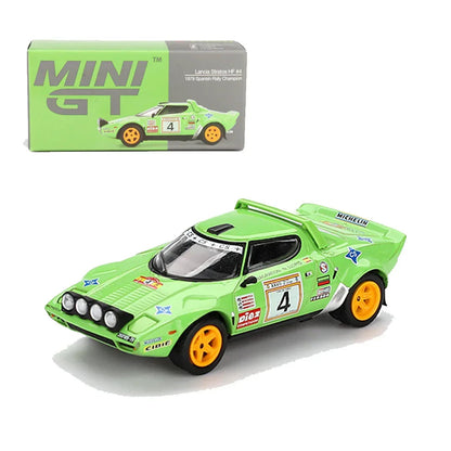 MINI GT 1:64 Die-Cast Car Set of 4 – Porsche 911 GT3 RS, Ford Puma Rally1, Abarth 595 LB-WORKS & Lancia Stratos HF Premium Diecast Model Cars