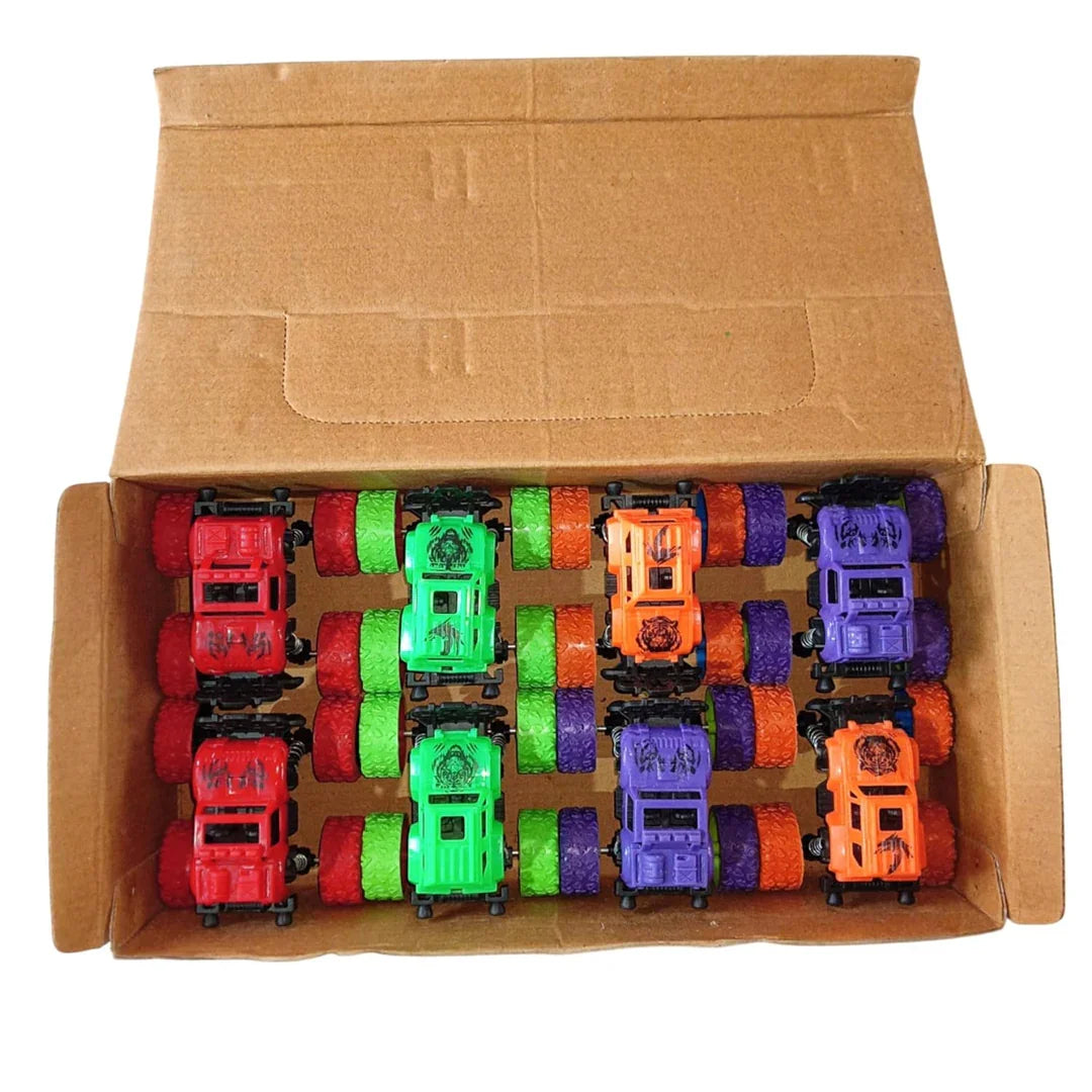4x4 Mini Monster Truck Toy Car – Push & Go Friction Vehicle with 360° Stunt Rotation & Off-Road Tires - 1 Piece