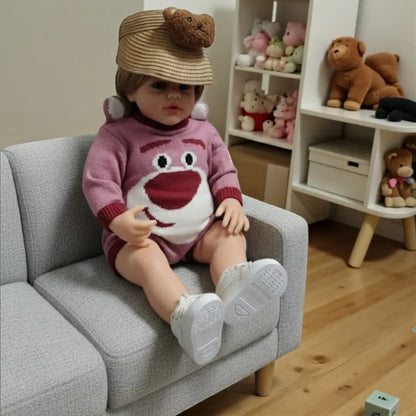 Lifelike Reborn Baby Girl Doll – Toddler with Realistic Sound & Brown Hair