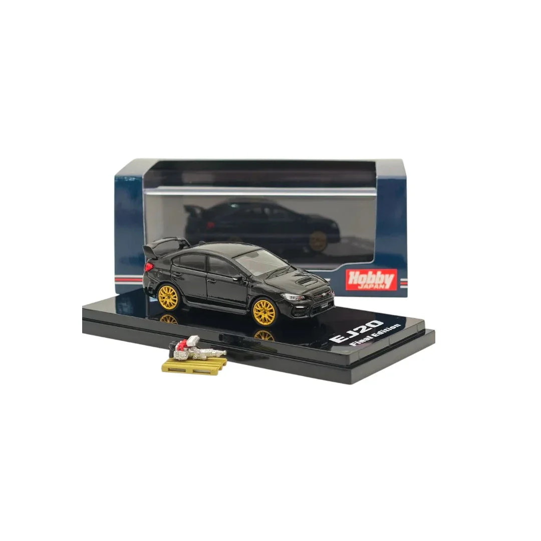 1:64 Hobby JAPAN HJ642021FBK Subaru WRX STI EJ20 Final Edition Scale Die-Cast Model Car with Engine Display – WR Black Pearl - Jaiman Toys