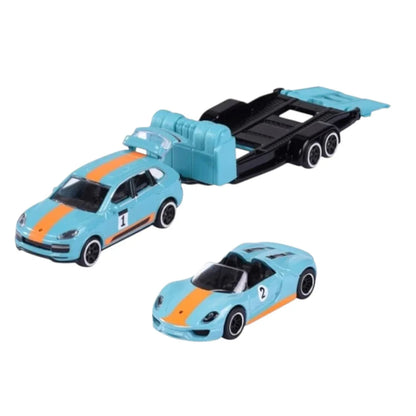 Majorette Porsche Edition Trailer – Cayenne Turbo S & 918 Spyder Diecast Car Model