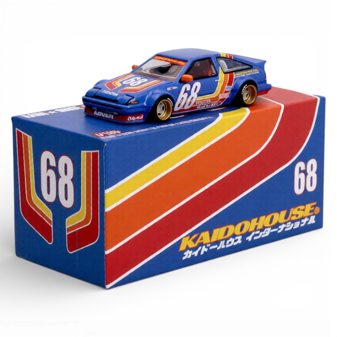 Kaido House x Mini GT 1:64 Toyota AE86 Sprinter Trueno Kaido Racing V1 Diecast Model Car (KHMG196)