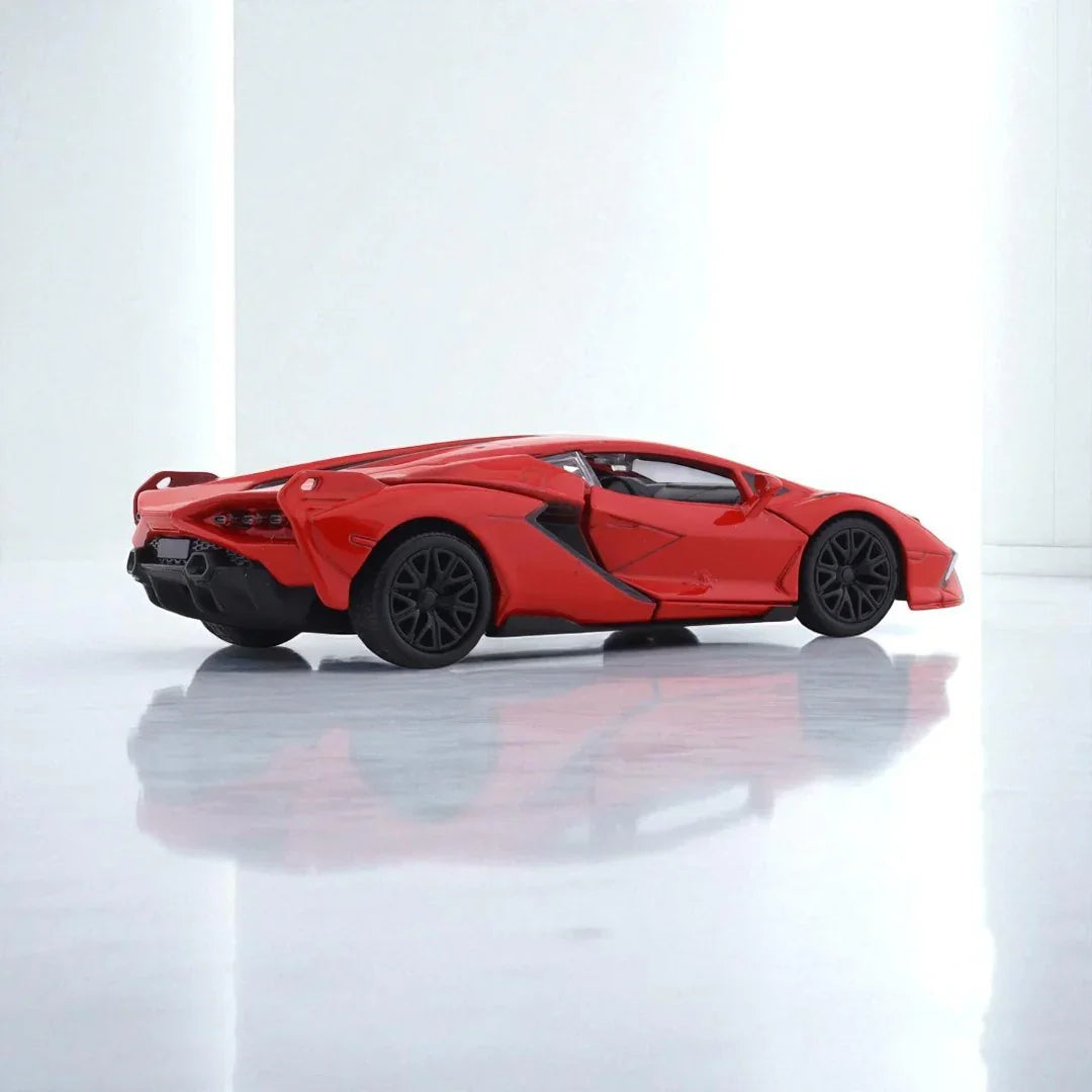 RMZ Hobby 1:32 Lamborghini Sian SKP 37 Die-Cast Model Car – Red with Openable Doors, Light & Sound (664986) - Jaiman Toys