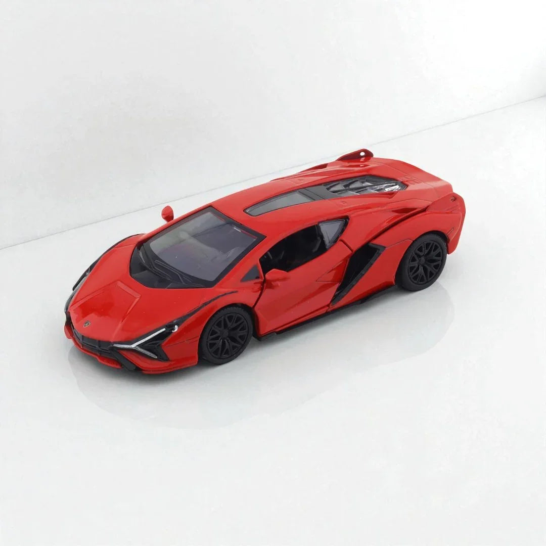 RMZ Hobby 1:32 Lamborghini Sian SKP 37 Die-Cast Model Car – Red with Openable Doors, Light & Sound (664986) - Jaiman Toys