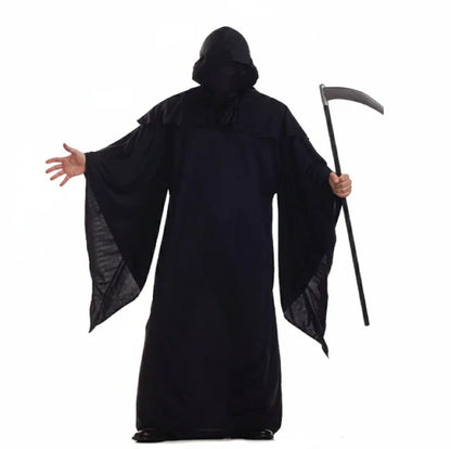 Halloween Hooded Robe with Belt – Phantom of Darkness Scary Costume for Kids & Adults