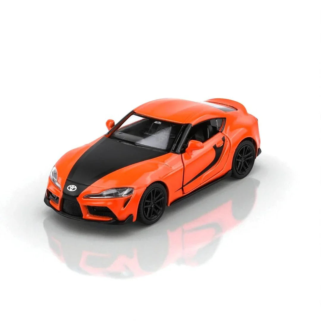 RMZ Hobby 1:32 Toyota Supra 2020 Die-Cast Model Car – Orange with Openable Doors, Pull-Back Action, Light & Sound (664988) - Jaiman Toys