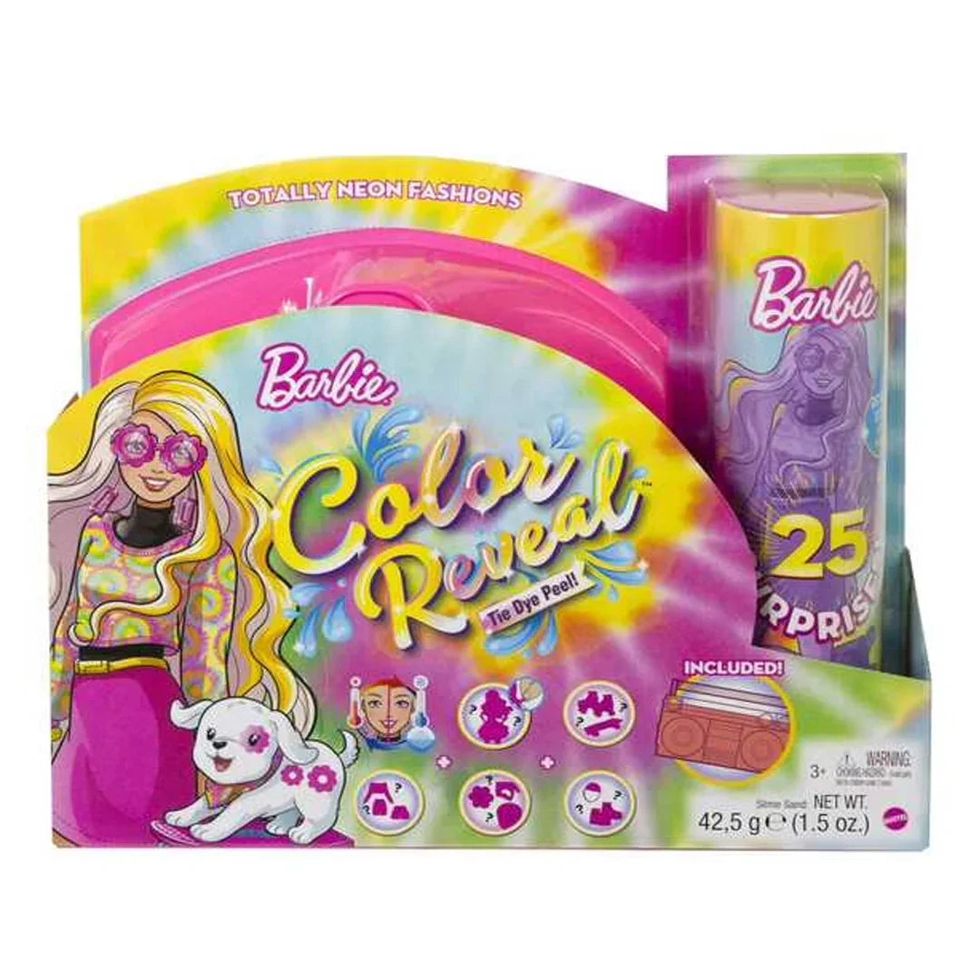 Barbie Colour Reveal Totally Neon Fashions Doll (HCD26) – Yellow-Highlighted Brunette Hair & 25 Surprises | Colour-Change Feature | Gift for Kids 3+