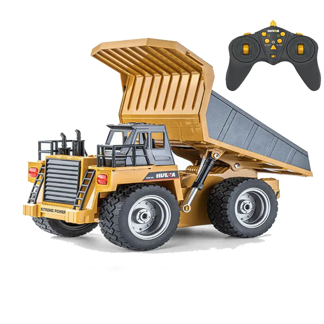 Huina 1:18 RC Dump Truck | Heavy-Duty Remote Control Construction Tipper Lorry Toy