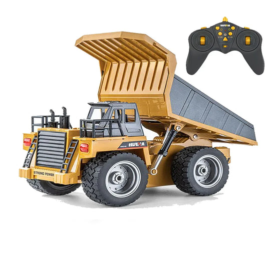 Huina 1:18 RC Dump Truck | Heavy-Duty Remote Control Construction Tipper Lorry Toy