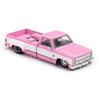 Kaido House x MINI GT 1:64 Chevrolet Silverado Dually Vintage Spec V2 Pink Die-Cast Pickup Truck