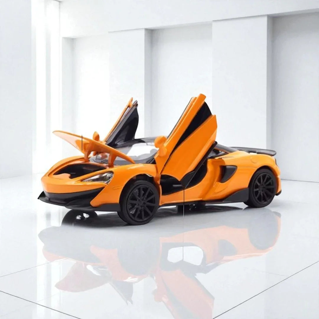 RMZ Hobby 1:32 McLaren 600LT Die-Cast Model Car – State Orange with Openable Doors, Light & Sound (664994) - Jaiman Toys