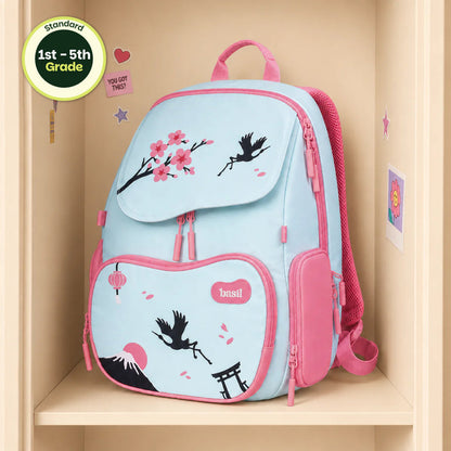 Basil Sakura Bloom Kids School Backpack 18–20L | 40cm School Bag with Posture Support, Wide Straps & Chest Strap