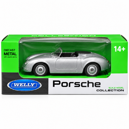 Welly 1:64 Porsche 356 Speedster Silver Die-Cast Model Car