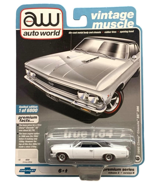 Auto World Vintage Muscle Release 2 Version B 1966 Chevy Chevelle SS 396 Ermine White 183G