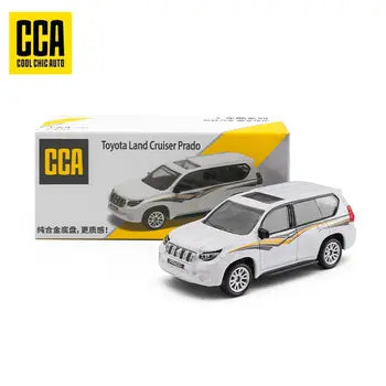 CCA 1:64 Toyota Land Cruiser Prado V01-02 Die-Cast Model Car | White Luxury SUV with Detailed Interior, Sunroof & Alloy-Style Wheels | Premium Collectible Miniature