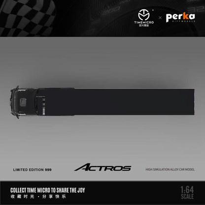 Time Micro × Perka 1:64 Mercedes-Benz Actros 1851 Container Truck | Limited Edition  | Black & Silver Variants