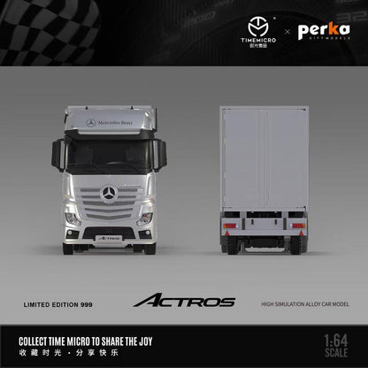 Time Micro × Perka 1:64 Mercedes-Benz Actros 1851 Container Truck | Limited Edition  | Black & Silver Variants