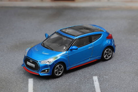 Shadow 1:64 Hyundai Veloster Turbo Blue (LHD) Diecast Model Car | Premium Collectible Display Edition | LL-039-153
