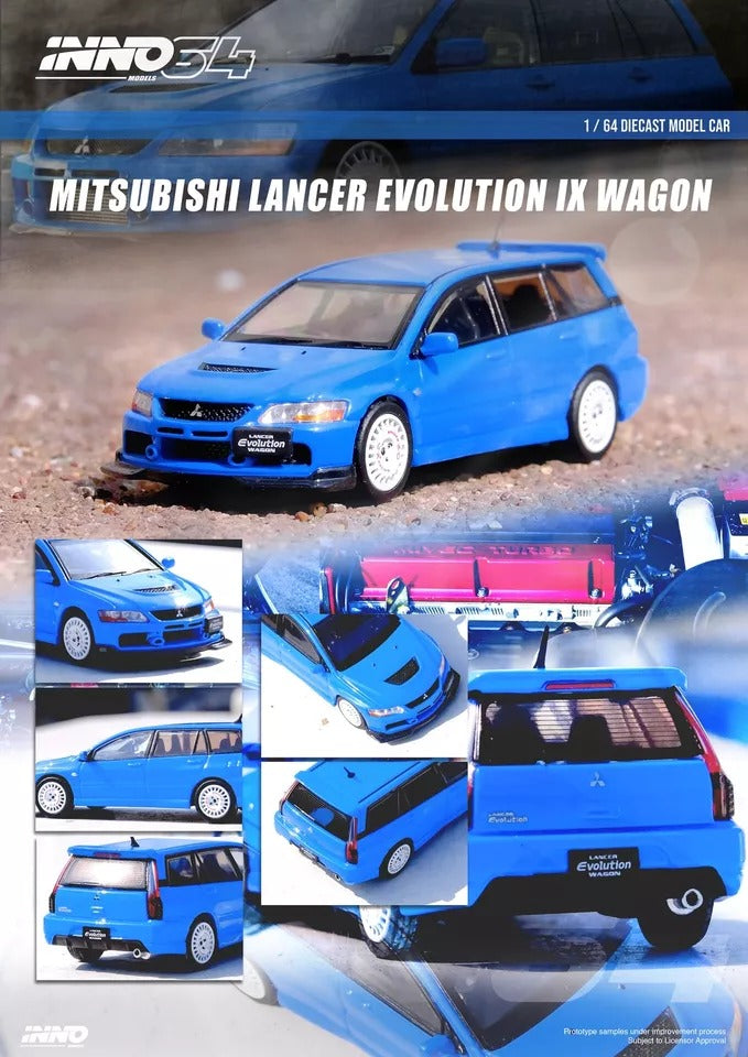 INNO64 1/64 Die-Cast MITSUBISHI LANCER EVOLUTION IXWAGON BLUE