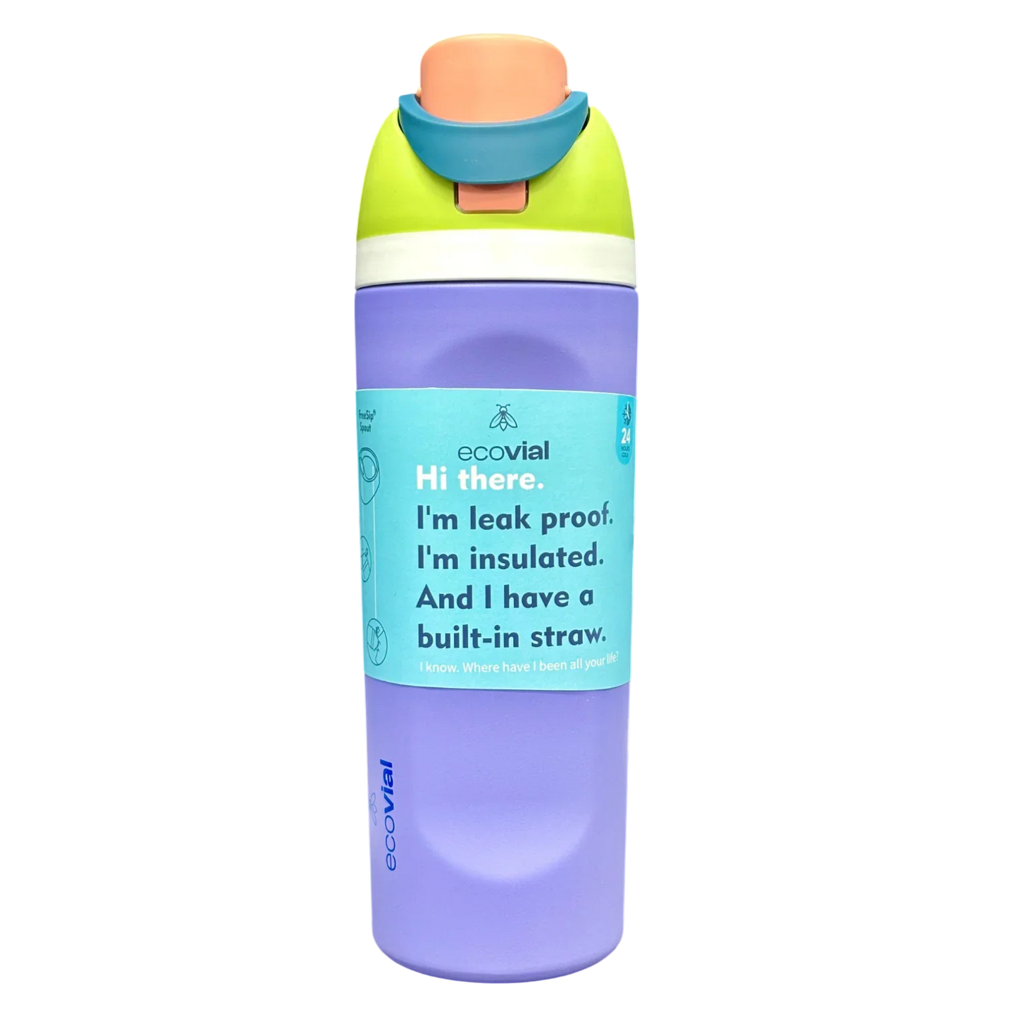 Ecovial 19 OZ - Vacuum Bottle Sip n Swig 570 ML (Purple) - Jaiman Toys